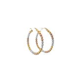 10k Tricolored Diamond Cut Hoop Earrings 5 grams